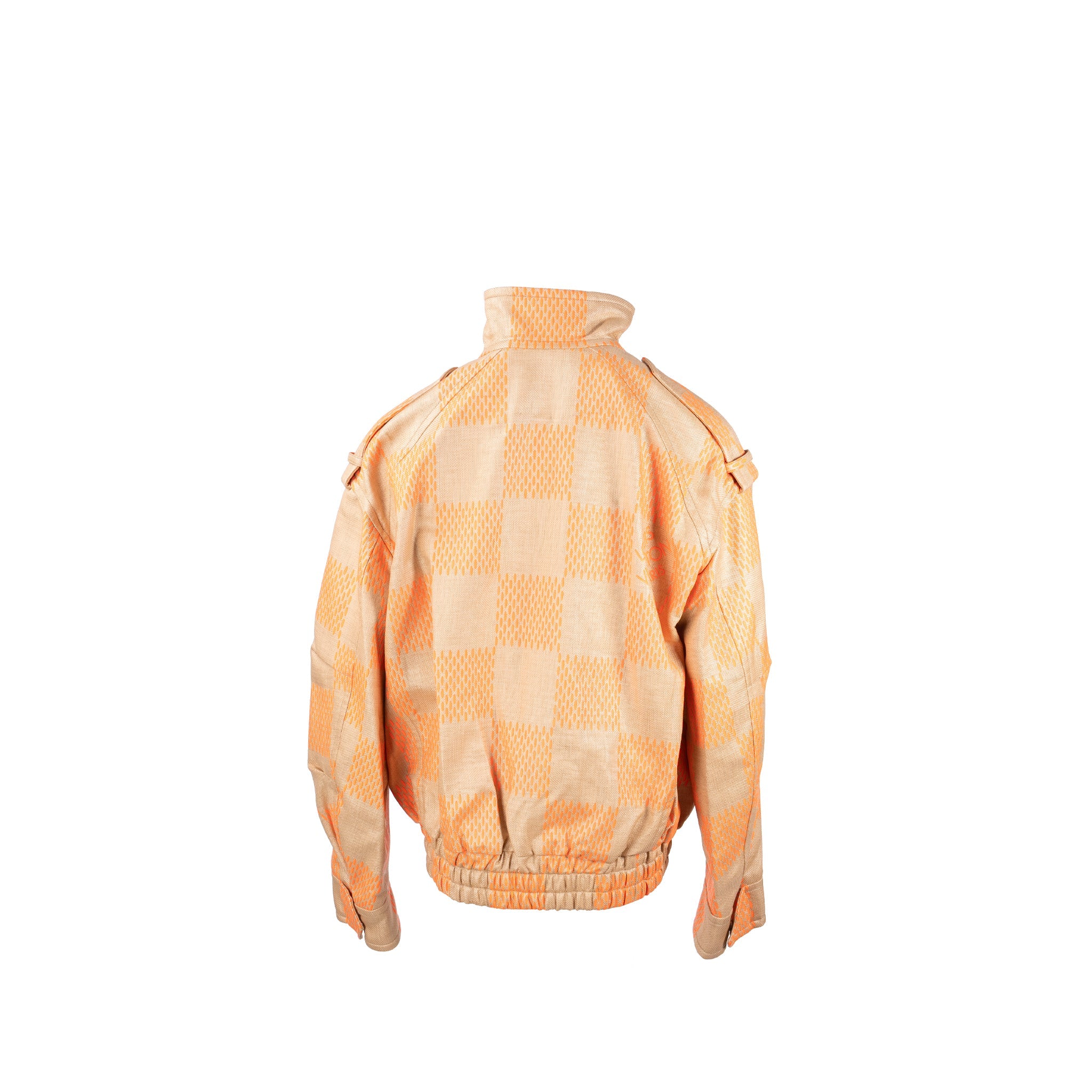 louis-vuitton-size-48-raffia-fluo-damier-utility-parka-jacket-polyamide-cotton-orange-multicolour