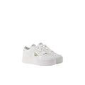 PRADA DRILL LOW-TOP CANVAS SNEAKERS WHITE PLATFORM