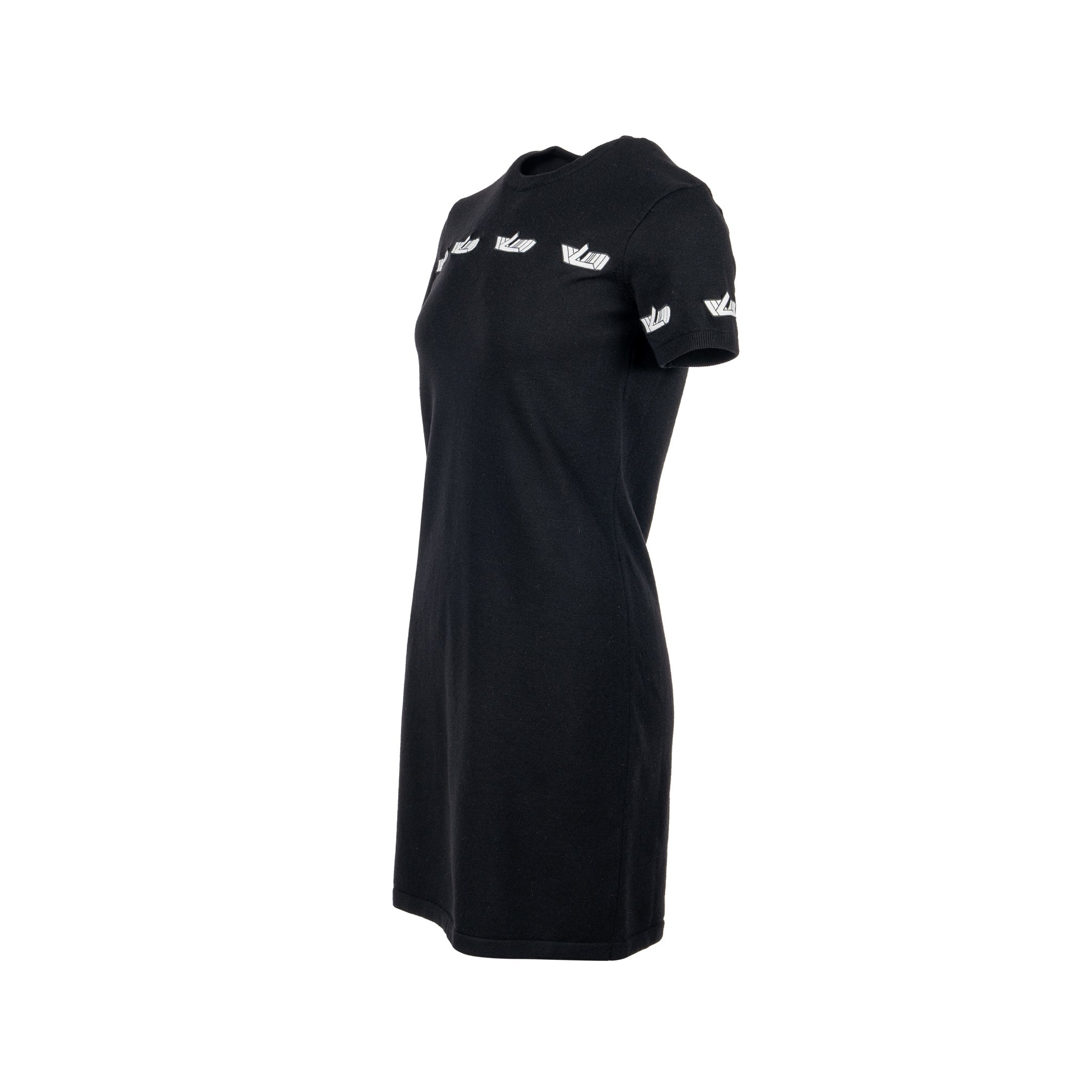 louis-vuitton-size-s-vitesse-t-shirt-dress-wool-black-white
