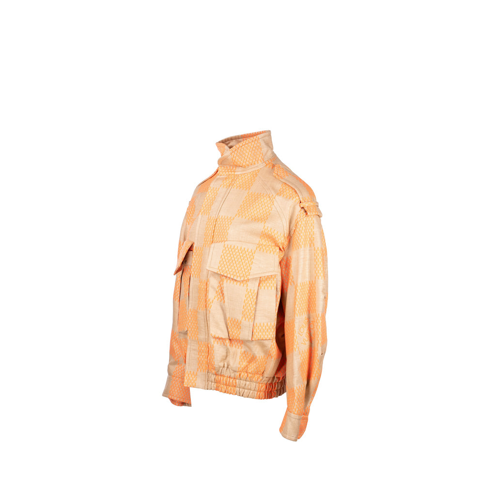 louis-vuitton-size-48-raffia-fluo-damier-utility-parka-jacket-polyamide-cotton-orange-multicolour