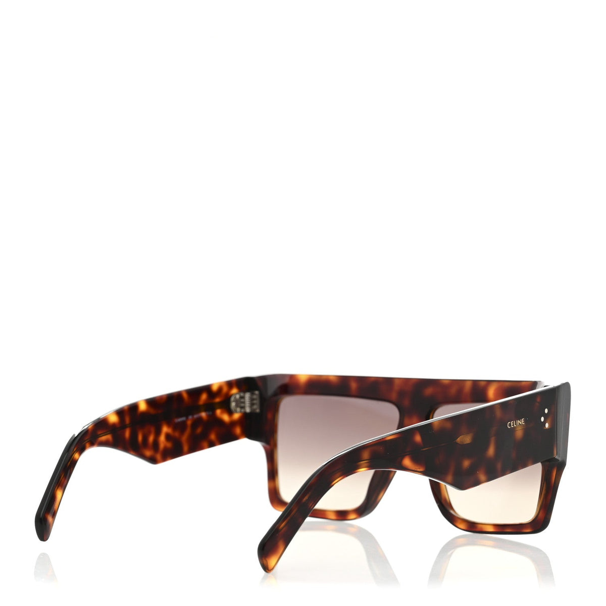 Celine Square Sunglasses — Tortoise – Acetate Chunky Rectangle CL 40092I