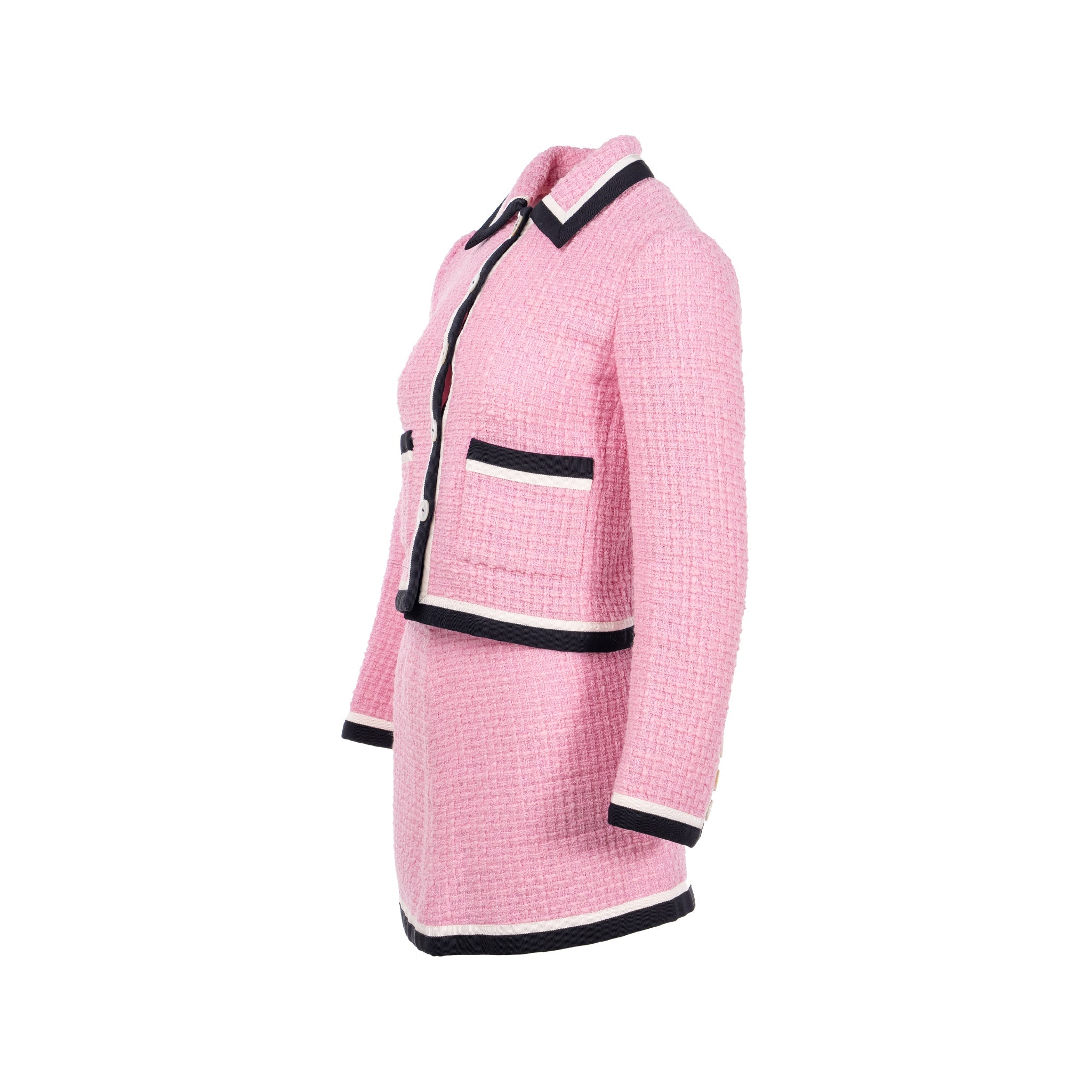 miu-miu-size-36-single-breasted-tweed-jacket-and-skirt-virgin-wool-silk-pink-black-sell-in-a-set