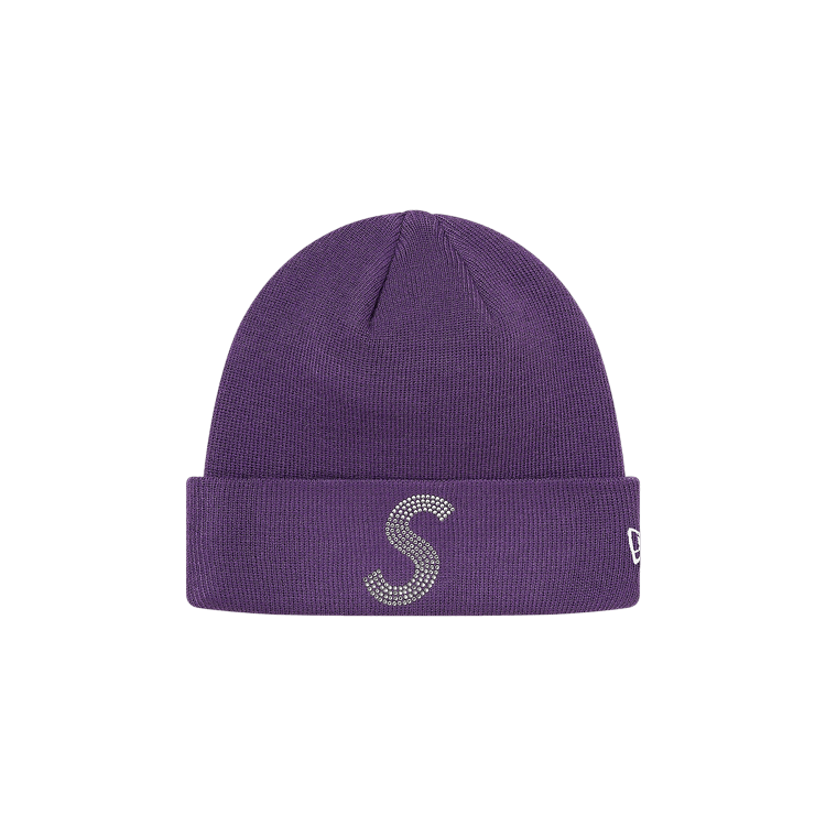 Supreme x New Era x Swarovski S Logo Beanie 'Purple'