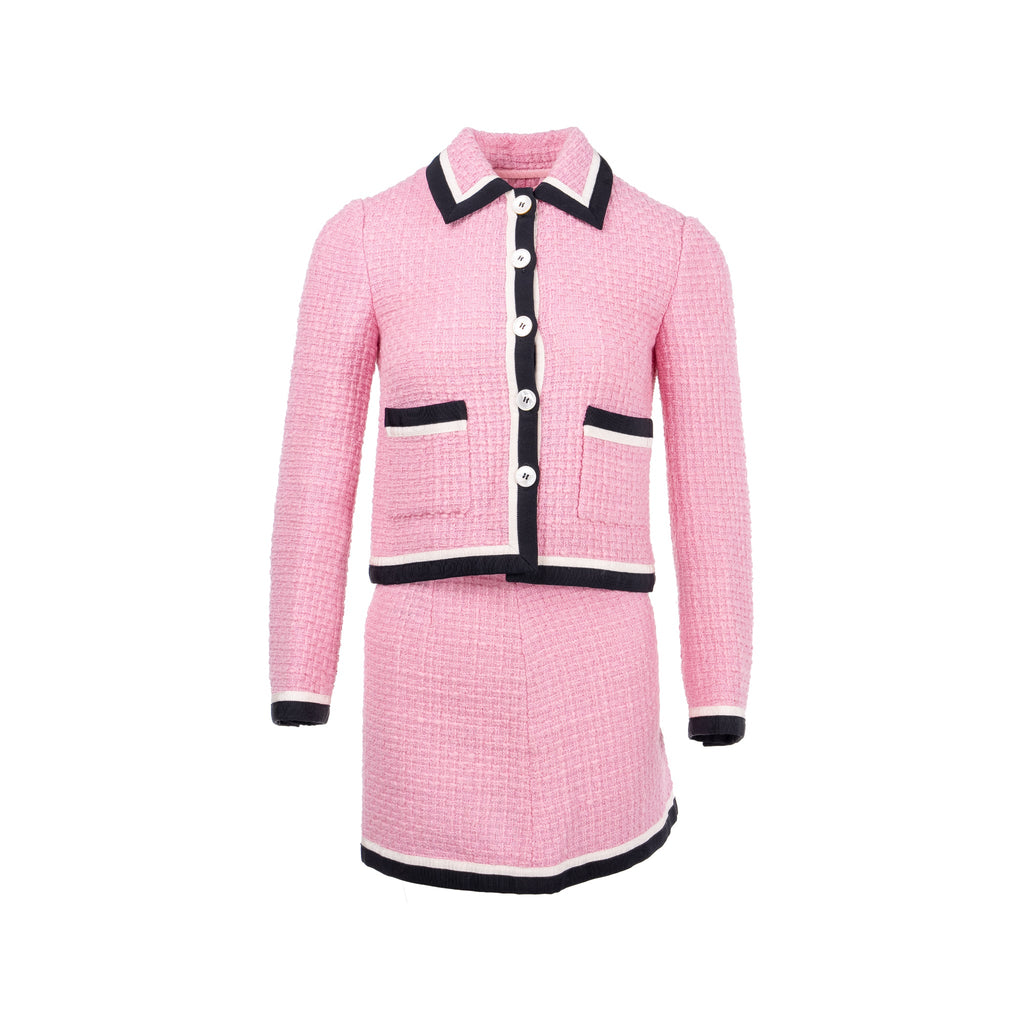 miu-miu-size-36-single-breasted-tweed-jacket-and-skirt-virgin-wool-silk-pink-black-sell-in-a-set