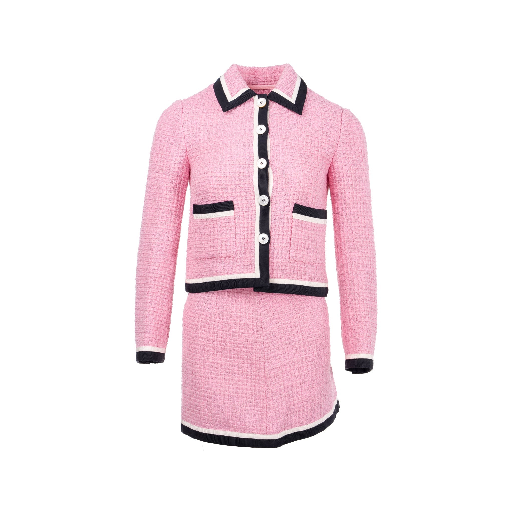 miu-miu-size-36-single-breasted-tweed-jacket-and-skirt-virgin-wool-silk-pink-black-sell-in-a-set