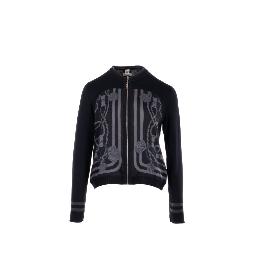 hermes-size-38-cardigan-zippe-twillaine-silk-cotton-noir