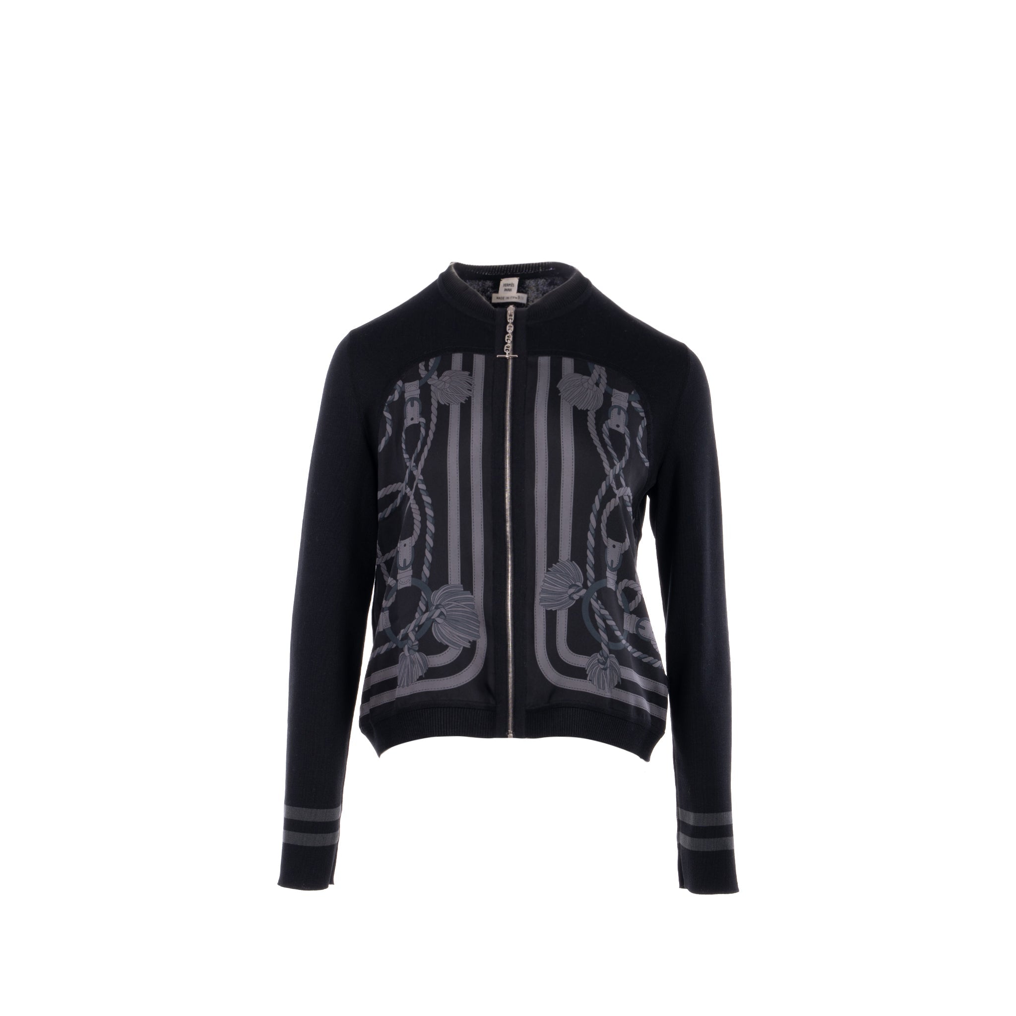 hermes-size-38-cardigan-zippe-twillaine-silk-cotton-noir
