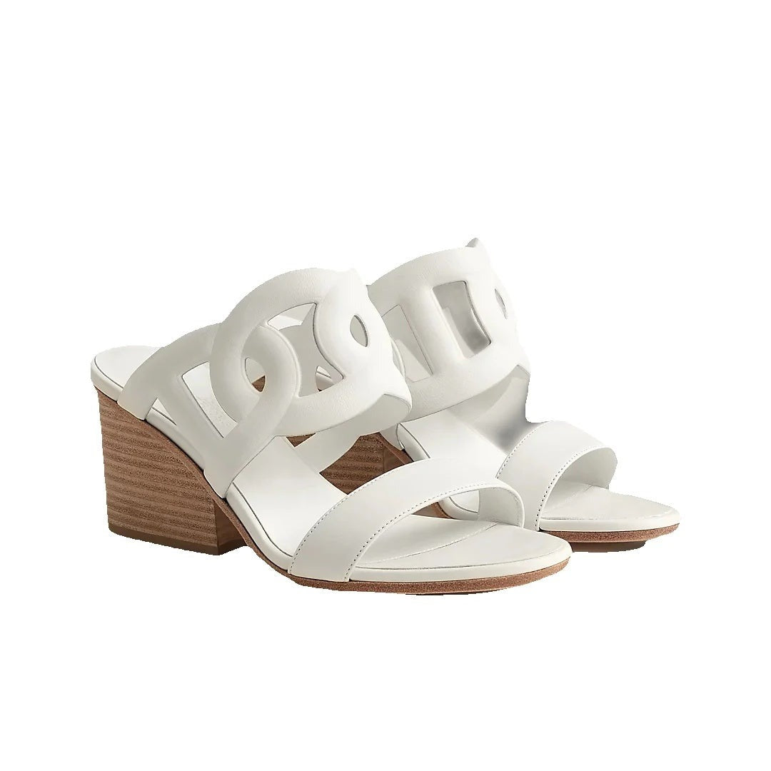 HERMÈS LIPARI SANDAL BEIGE WHITE