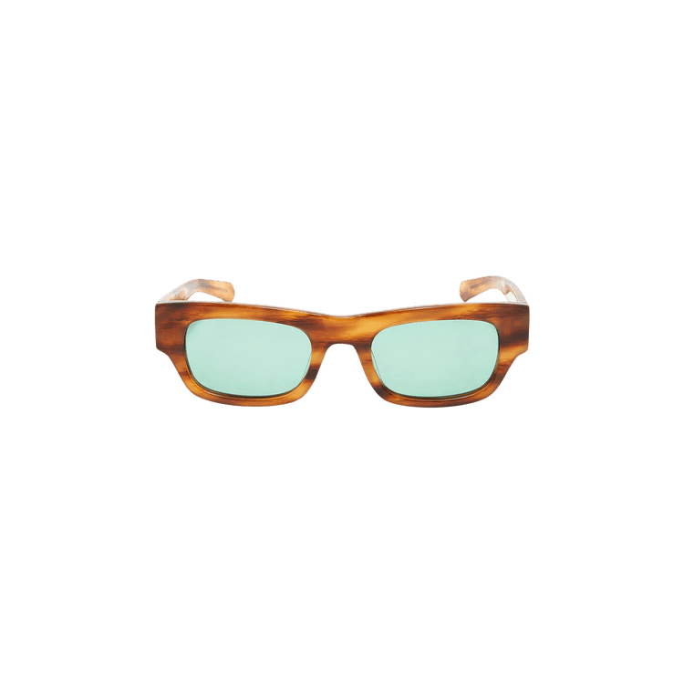 Flatlist Frankie Sunglasses — Brown – Donegal Horn Solid Teal 070 Done