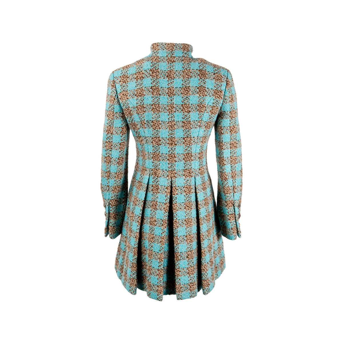 chanel-22k-size-36-cc-bijoux-rhinestone-buttons-long-tweed-coat-wool-viscose-turquoise-brown-beige
