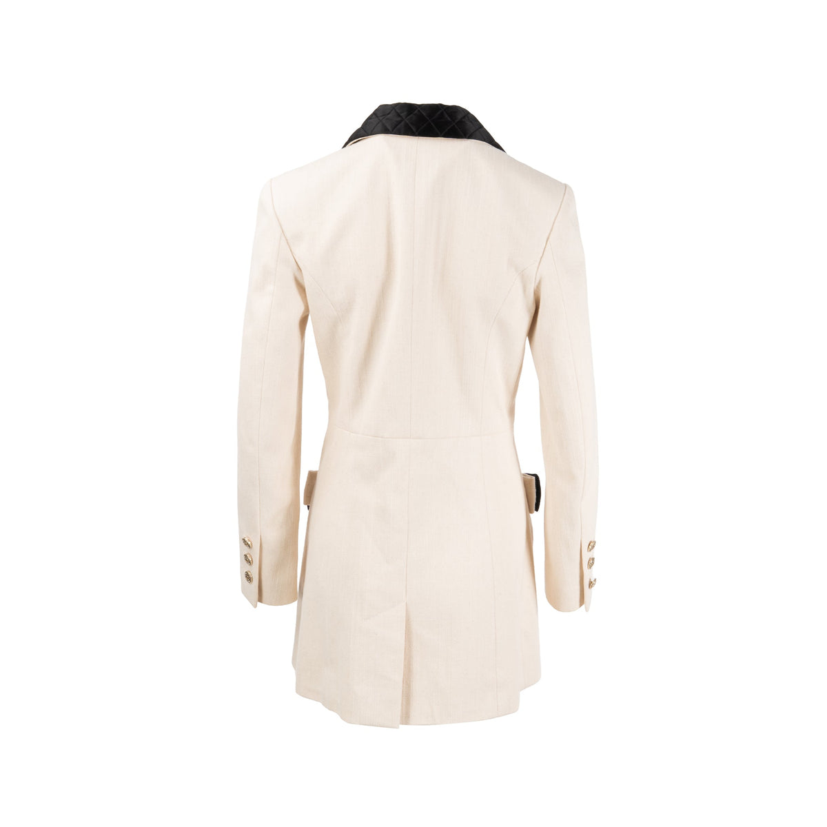chanel-21s-size-36-jacket-black-bow-detailed-blazer-cotton-ecru