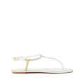 RENÉ CAOVILLA DIANA CRYSTAL FLAT SANDAL WHITE & GOLD