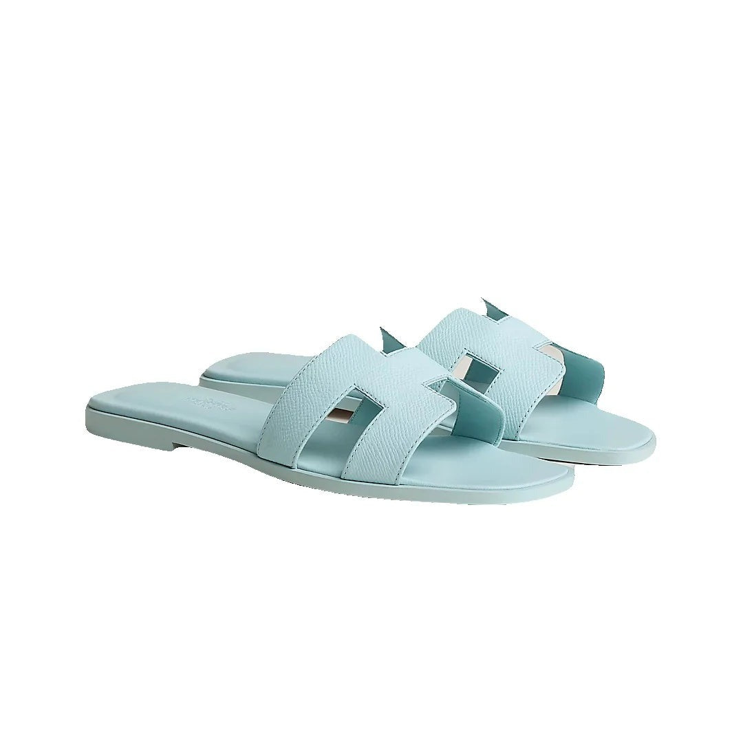 HERMÈS HERMES EPSOM ORAN SANDAL LIGHT BLUE