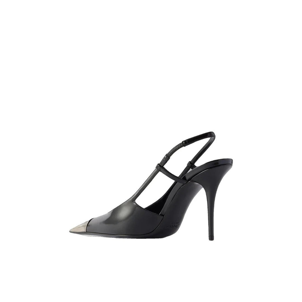 SAINT LAURENT JEANNE SLINGBACK PUMPS BLACK