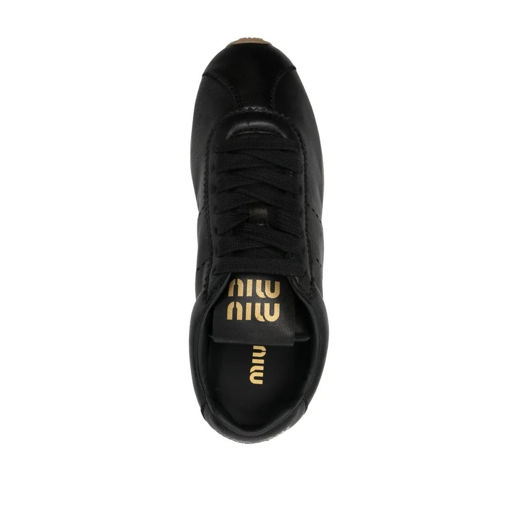 MIU MIU PLUME MESH FABRIC SNEAKERS BLACK