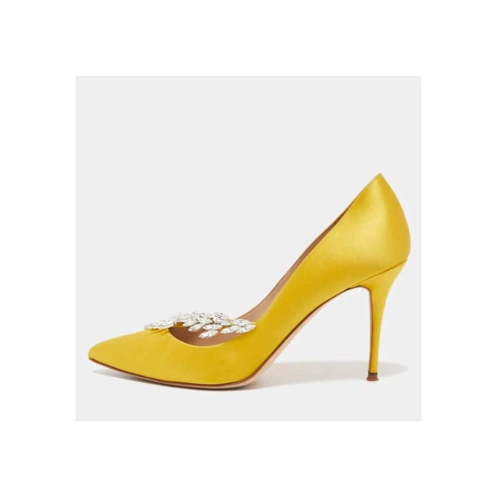 MANOLO BLAHNIK NADIRA PUMPS YELLOW