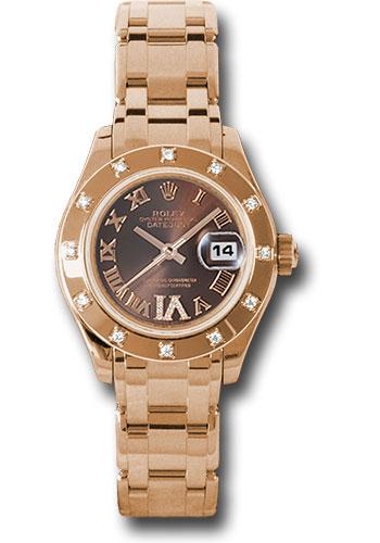 rolex-pink-gold-lady-datejust-pearlmaster-29-watch-12-diamond-bezel-chocolate-brown-diamond-roman-vi-roman-dial-80315-brrd