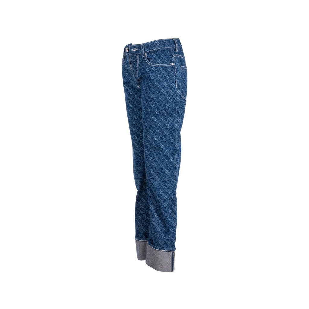 burberry-size-25-skinny-mid-rise-monogram-pattern-denim-jeans-cotton-blue