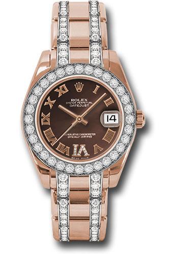rolex-everose-gold-datejust-pearlmaster-34-watch-32-diamond-bezel-chocolate-roman-dial-81285-chodrdp