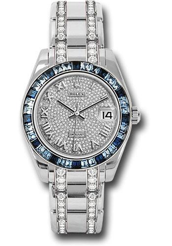 rolex-white-gold-datejust-pearlmaster-34-watch-12-blue-and-24-light-blue-sapphire-baguettes-bezel-diamond-paved-roman-dial-81349sa-dprdp