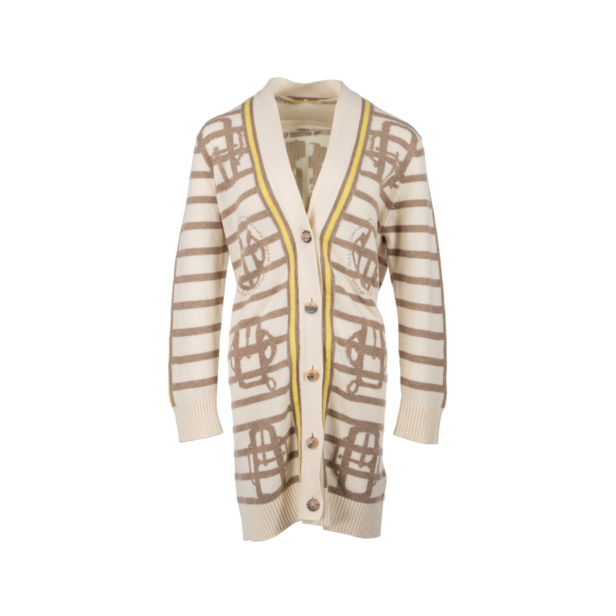 hermes-size-36-long-cardigan-cashmere-beige-yellow-brown