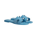 HERMÈS HERMES EPSOM ORAN SANDAL BLUE