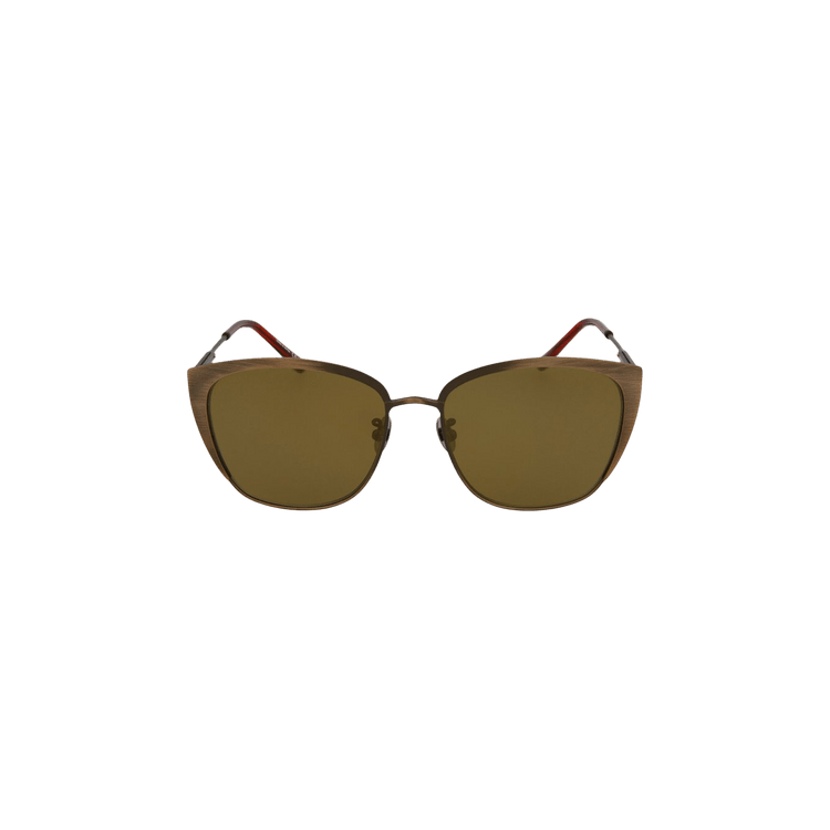 Bottega Veneta Cat Eye Frame Metal Sunglasses — Brown