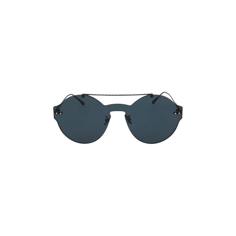 Bottega Veneta Round Frame Nylon Sunglasses — Grey
