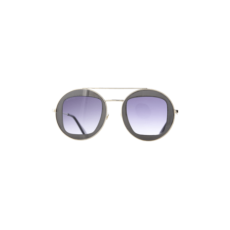 Gucci Aviator Style Metal Sunglasses — Grey