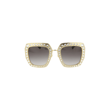 Gucci Square Rectangle Sunglasses — Gold