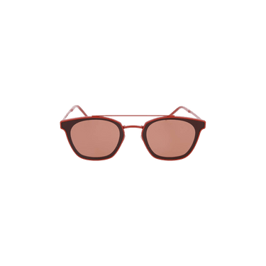 Saint Laurent Square Rectangle Sunglasses — Red