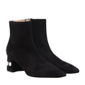 MIU MIU SHEARLING SUEDE ANKLE BOOT DESERTO BLACK