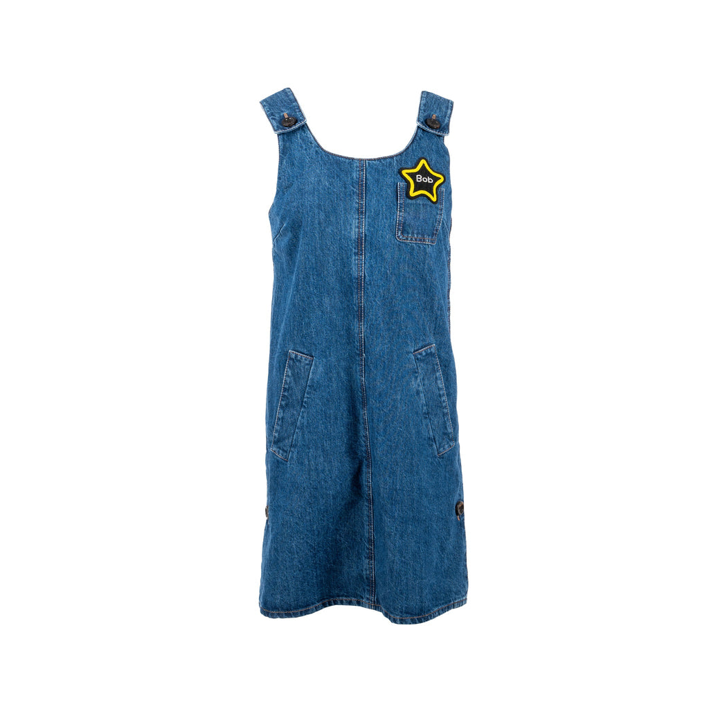 miu-miu-size-40-appliqued-mini-dress-cotton-denim-blue