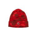 BAPE Logo-Patch Camouflage Beanie 'Red'