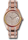 rolex-everose-gold-datejust-pearlmaster-39-watch-48-orange-to-yellow-gradient-baguette-cut-sapphires-bezel-18k-everose-gold-diamond-paved-dial-86345sajor-dpdb
