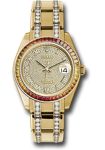 rolex-yellow-gold-datejust-pearlmaster-39-watch-48-orange-to-yellow-gradient-baguette-cut-sapphires-bezel-18k-yellow-gold-diamond-paved-dial-86348sajor-dpdb
