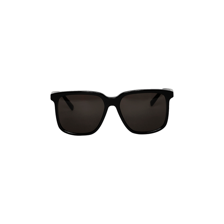 Saint Laurent Glossy Classic Rectangular Sunglasses — Black