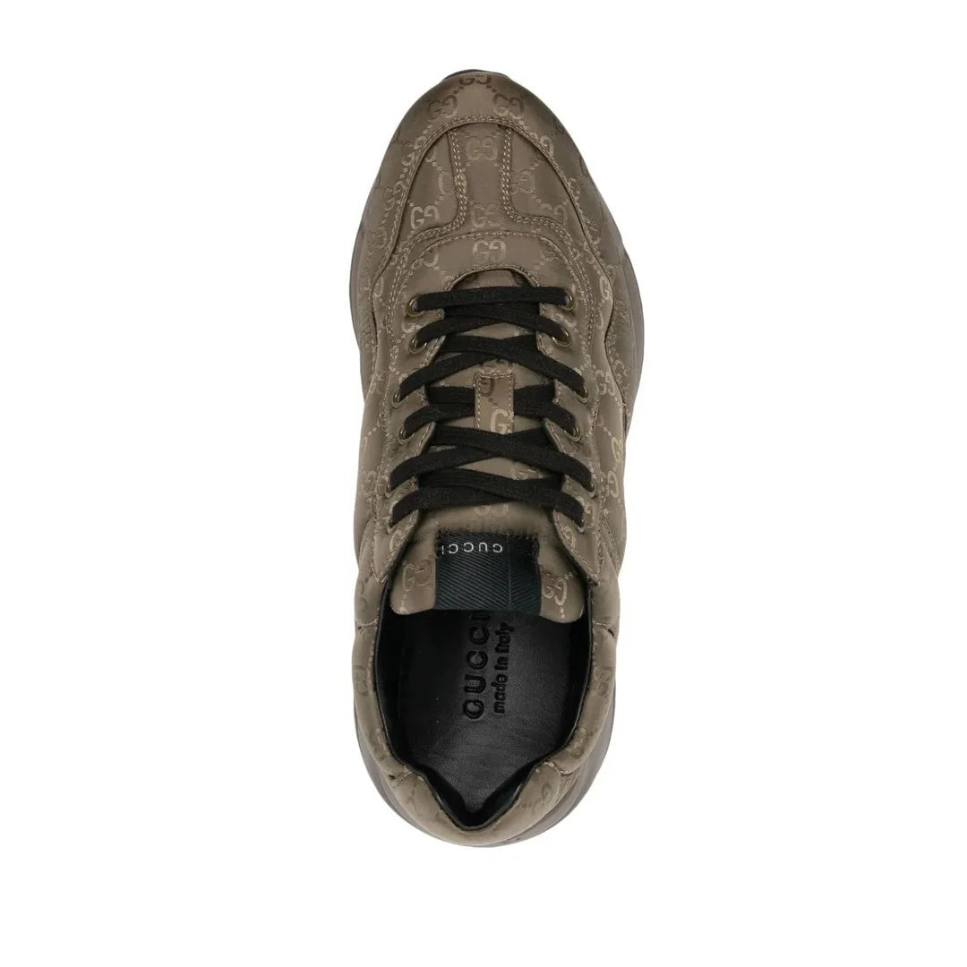 GUCCI GG SUPREME MONOGRAM RHYTON SNEAKERS BRONZE & BROWN