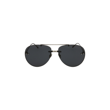 Bottega Veneta Aviator-Style Metal Sunglasses — Silver