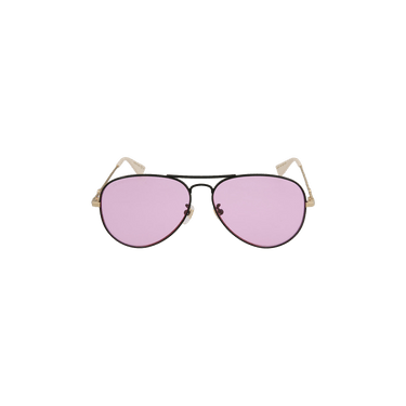 Gucci Aviator-Style Metal Sunglasses — Black