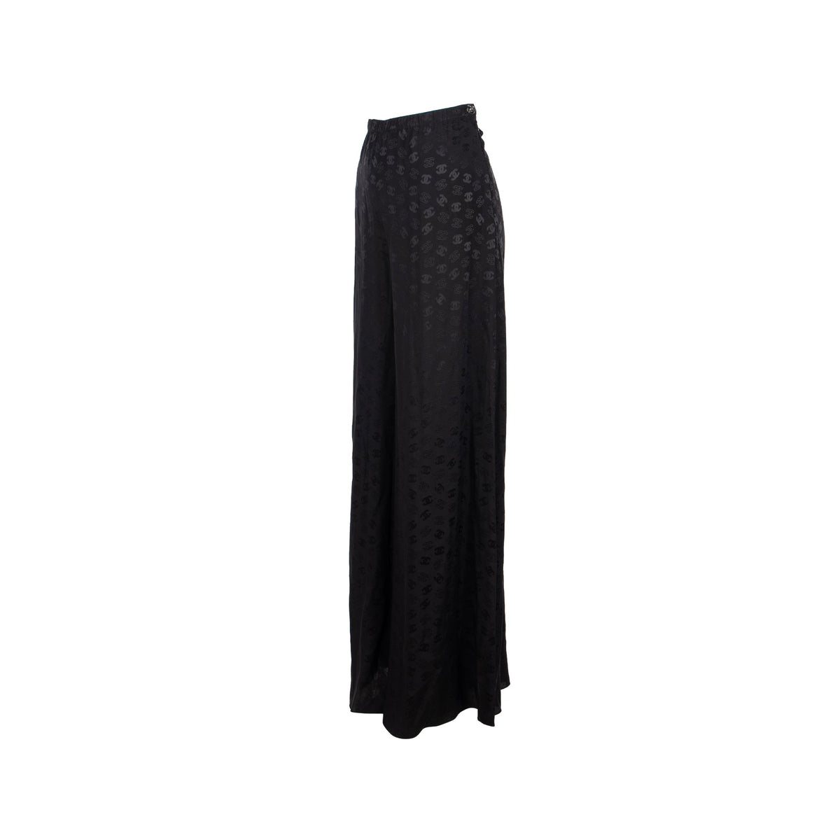 chanel-size-38-cc-logo-print-pants-silk-black