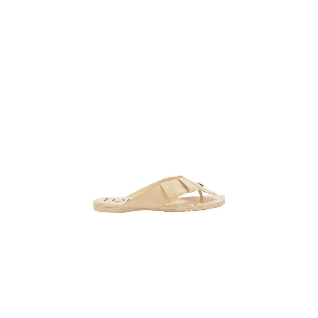 LOEWE 90MM TOY PANTA LEATHER SANDALS BLACK BEIGE & CREAM