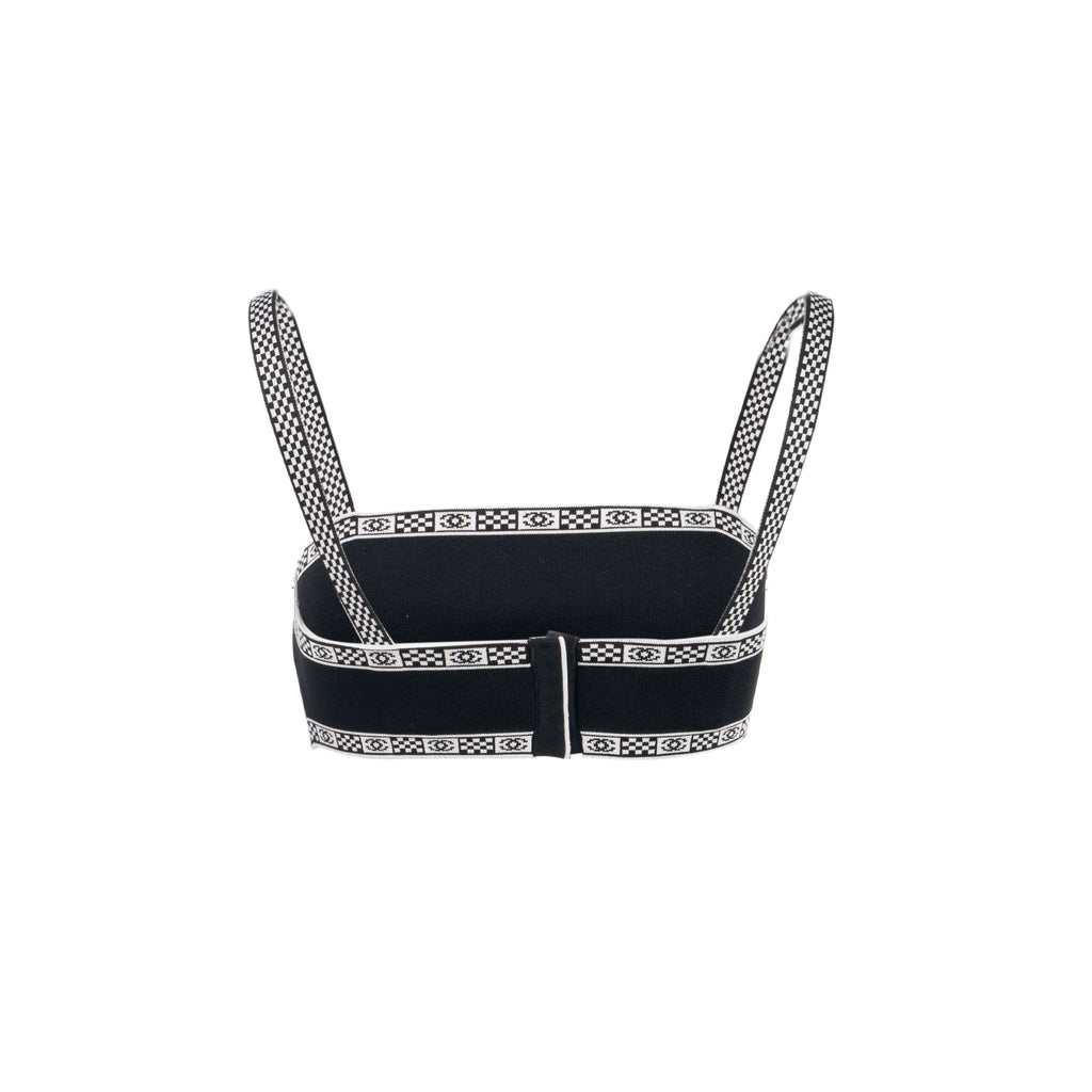 chanel-size-36-23c-cc-logo-top-polyester-cotton-black-white
