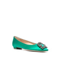 MANOLO BLAHNIK RONCONAFLAT BALLERINAS GREEN
