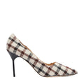MANOLO BLAHNIK 90MM BB RAFFIA POINTED-TOE PUMPS CHECKERED & PLAID