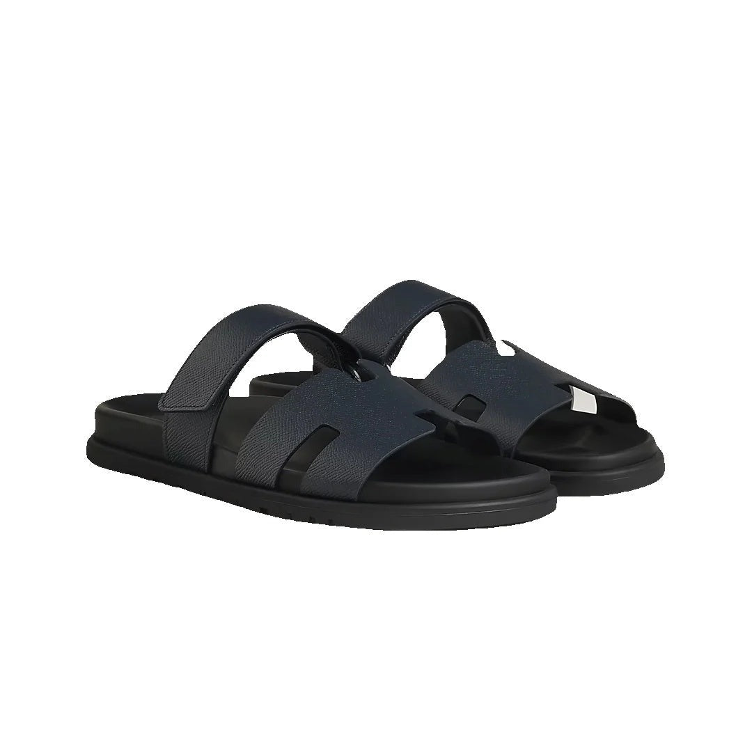 HERMÈS CHYPRE SANDAL NAVY & BLACK