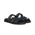 HERMÈS CHYPRE SANDAL BEIGE NAVY BLUE