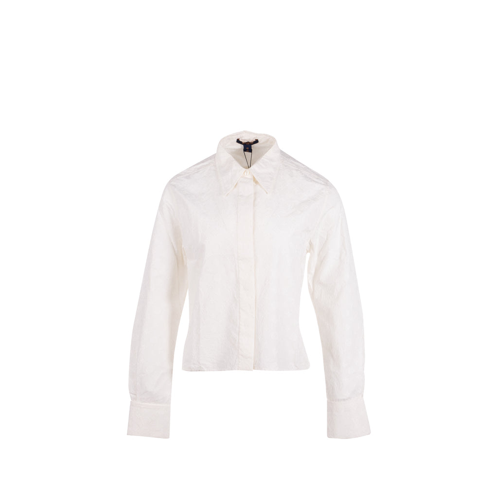 louis-vuitton-size-40-3d-monogram-long-sleeve-blouse-shirt-cotton-white