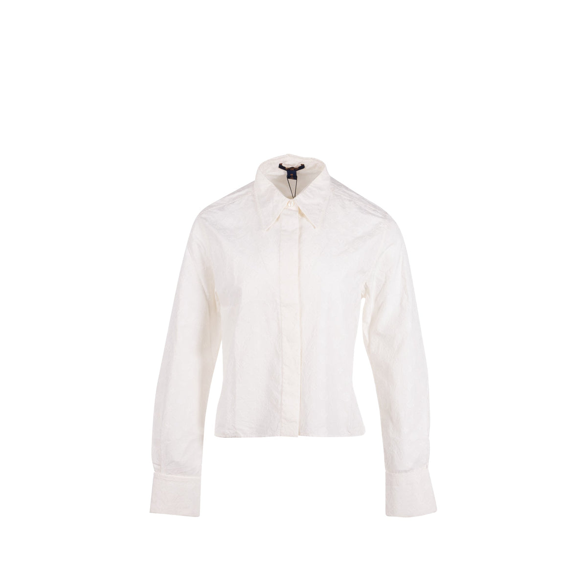 louis-vuitton-size-40-3d-monogram-long-sleeve-blouse-shirt-cotton-white
