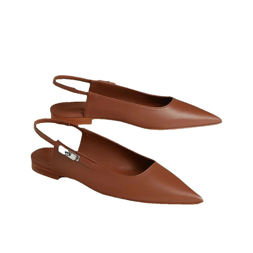 HERMÈS LOVELY SLINGBACK BEIGE BROWN & TAN